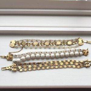3 Vintage Multi Strand Bracelets, Coro, Monet